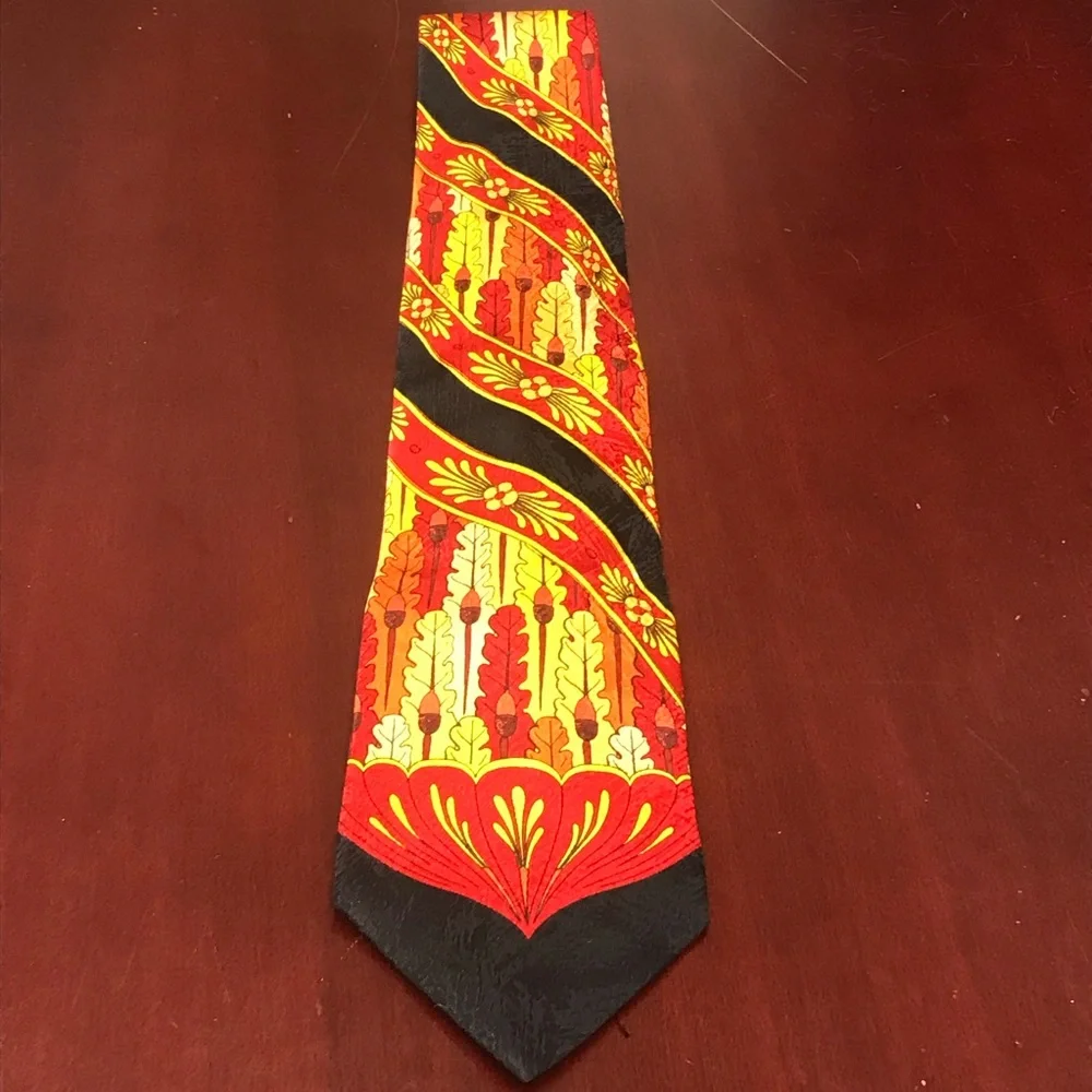 EUC Rush Limbaugh No Boundaries Silk Tie Black Red Gold